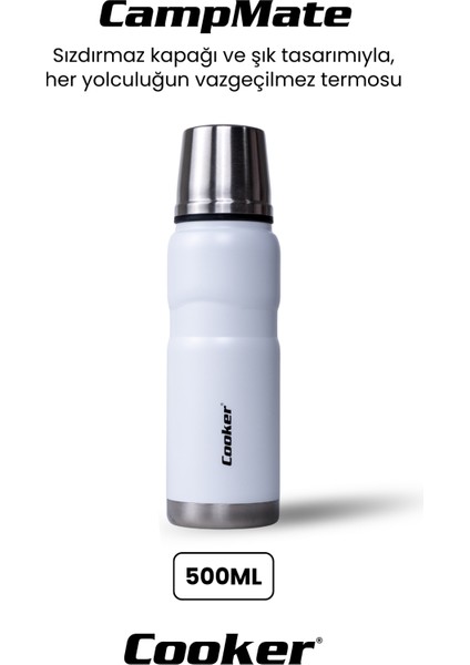 500 ml Çift Kat Sızdırmaz Paslanmaz Çelik Termos – 12 Saat Sıcak, 24 Saat Soğuk Koruma