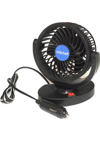 360 Derece Hareketli Tekli Araç Içi Vantilatör 12V