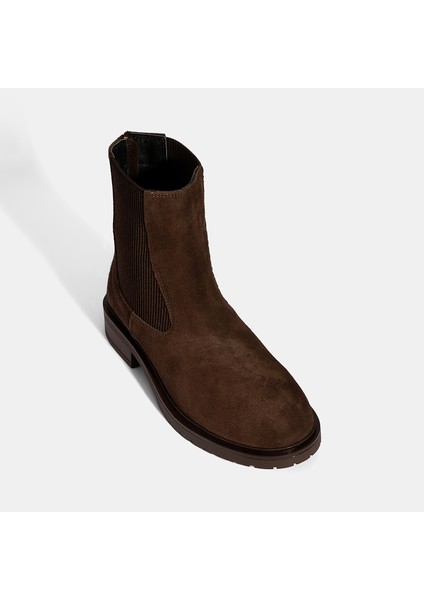 Kadın Kahve Lastikli Süet Chelsea Bot indirimleri