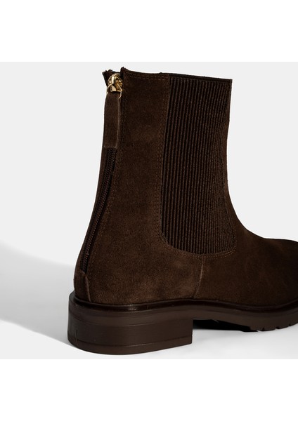 Kadın Kahve Lastikli Süet Chelsea Bot