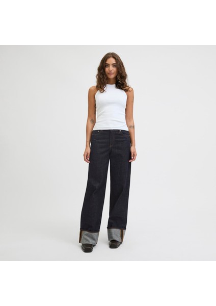 Kadin Genis Bacak Kalip Yüksek Bel Pantolon - Tokyo