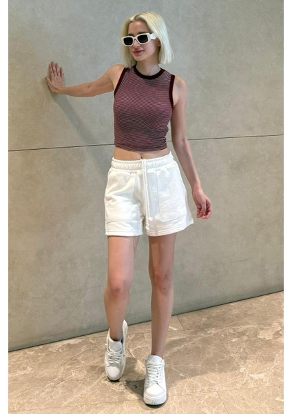 Beyaz Basic Kadın Şort MG2511 fiyatları