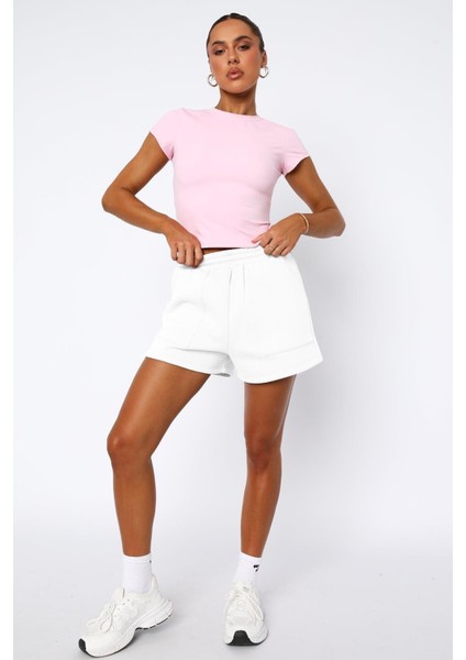 Beyaz Basic Kadın Şort MG2511 modelleri