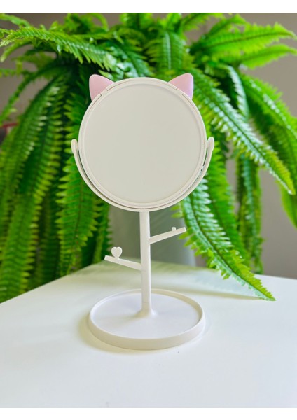 Sevimli Kedi Kulak Makyaj Aynası – Takı Standlı modelleri