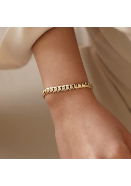 Balık Sırtı Zincir Altın Bileklik
