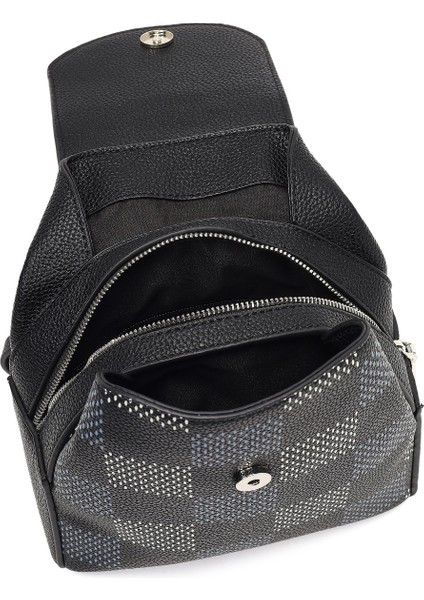 Kadın Siyah Baskılı Sırt Çantası 25SBD2550FT