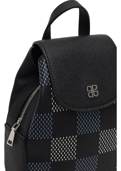 Kadın Siyah Baskılı Sırt Çantası 25SBD2550FT