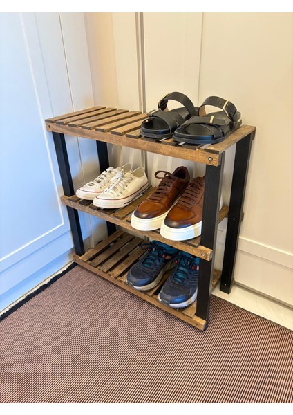 Ahşap Ayakkabılık 3 Katlı Ahşap Raf