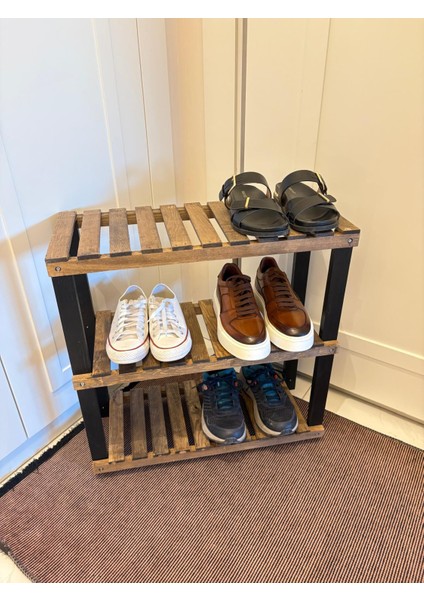 Ahşap Ayakkabılık 3 Katlı Ahşap Raf modelleri