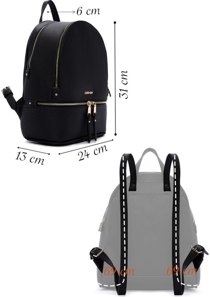 Kadın Siyah Casual Sırt Çantası 25WBD2012FT fiyatları