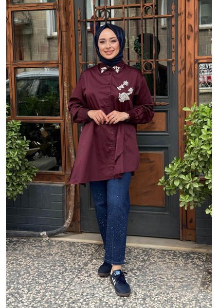 Almarwah Gömlek 101978 Bordo