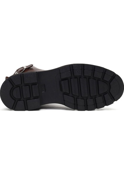 Kadın Kahverengi Bağcıklı Fermuarlı Deri Postal Bot 25WFD4205FT indirimleri