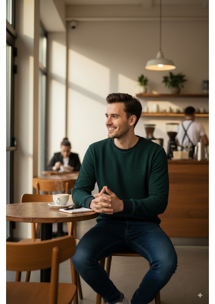 Erkek Kışlık Düğmeli Bisiklet Yaka Armalı Uzun Kollu Kırçıllı Rahat Kesim Likralı Şardonlu Pamuklu Dokuma Kazak modelleri