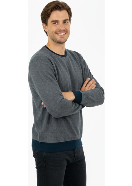 Erkek Kışlık Düğmeli Bisiklet Yaka Armalı Uzun Kollu Kırçıllı Rahat Kesim Likralı Şardonlu Pamuklu Dokuma Kazak fiyatları