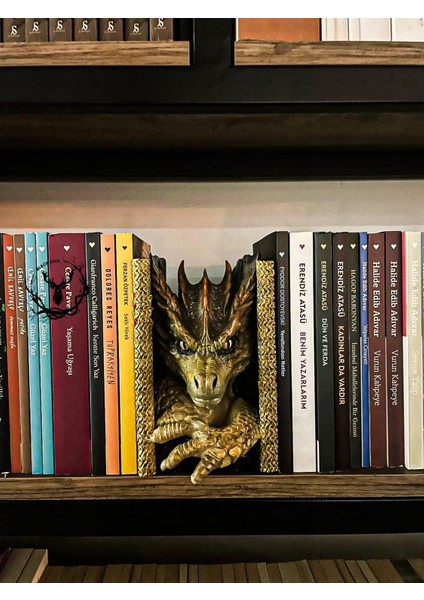 Hayatvesanat Ejderha / Kitaplık Figürü / Kitap Tutucu