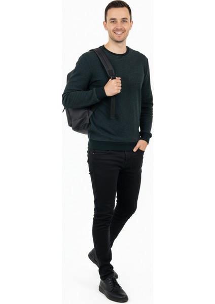 Erkek Kışlık Düğmeli Bisiklet Yaka Armalı Uzun Kollu Kırçıllı Rahat Kesim Likralı Şardonlu Pamuklu Dokuma Kazak modelleri