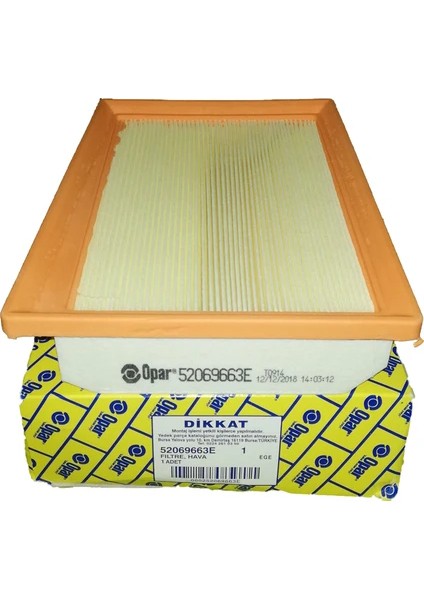 Egea 1.3-1.6 Mjet 1.6 E-Torq Benzin hava Filtresi Opar 52069663E