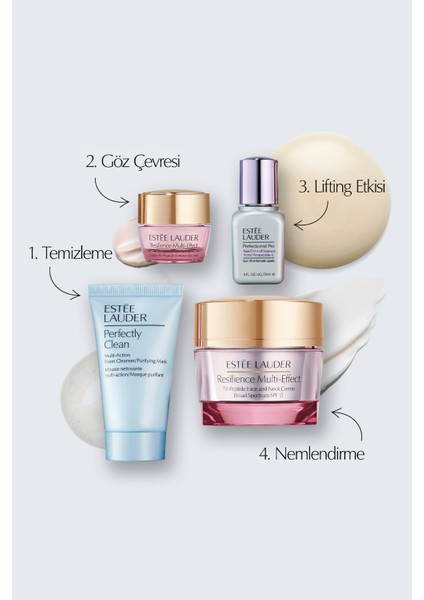 Resilience Multi-Effect Aydınlatıcı Set - Serum 15ML+ Temizleme 30ML+ Göz Kremi 5ml+ Krem 50ML fiyatları