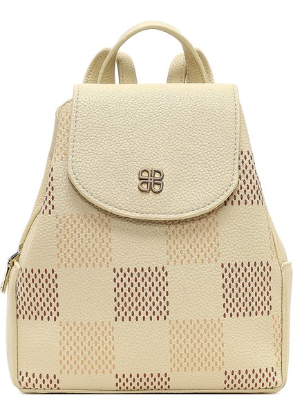 Kadın Bej Baskılı Sırt Çantası 25SBD2550FT