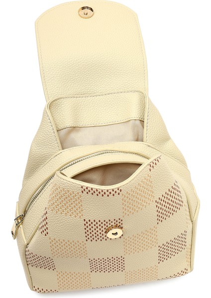 Kadın Bej Baskılı Sırt Çantası 25SBD2550FT