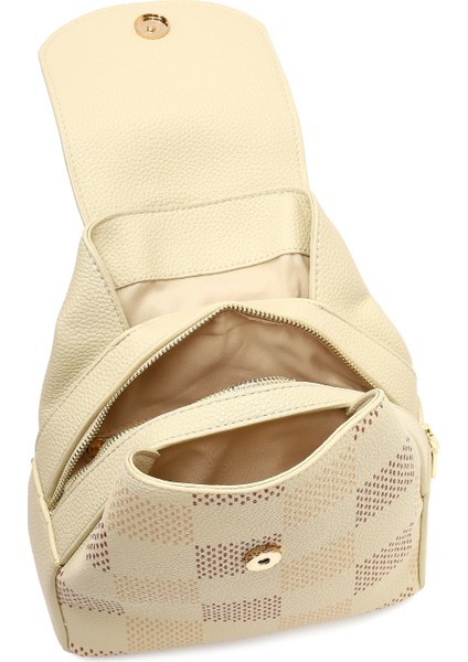 Kadın Bej Baskılı Sırt Çantası 25SBD2550FT