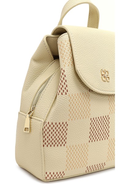 Kadın Bej Baskılı Sırt Çantası 25SBD2550FT