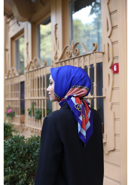 Halkalı Zincir Eşarp Saks