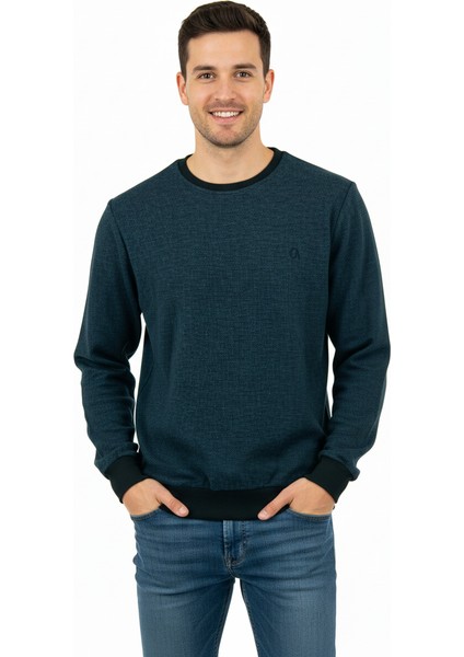 Erkek Kışlık Düğmeli Bisiklet Yaka Armalı Uzun Kollu Kırçıllı Rahat Kesim Likralı Şardonlu Pamuklu Dokuma Kazak modelleri