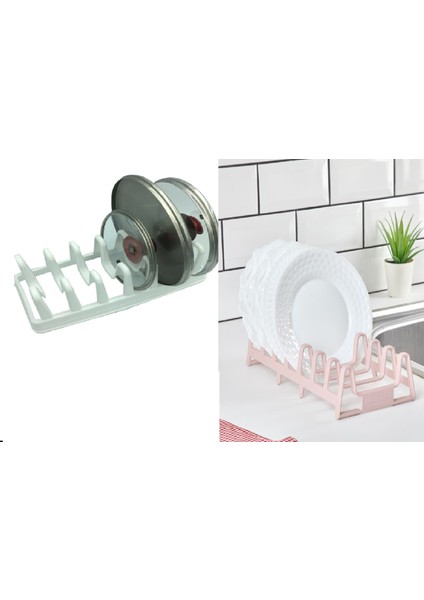 2li Set Tencere Kapağı Organizeri ve Pratik Tabaklık modelleri