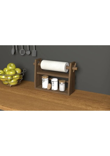 Ahşap Baharatlık Rulo Havlu Standı Tezgah Üstü Düzenleyici Ahşap Raf Baharatlık modelleri