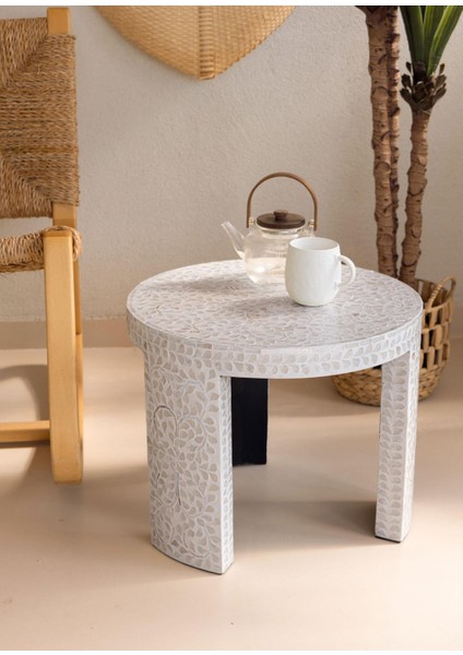 Sedef Tabure Yan Sehpa 66X48 cm TLC0117 fırsatları