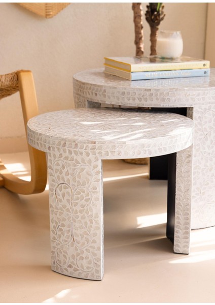 Sedef Tabure Yan Sehpa 66X48 cm TLC0117 indirimleri