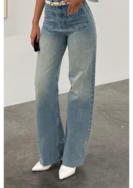 Açık Mavi Ön Cepli Kadın Jean Pantolon MG2500 modelleri