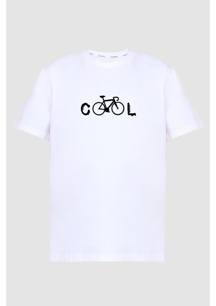 Cool Baskılı %100 Pamuk Bisiklet Yaka Basic T-Shirt