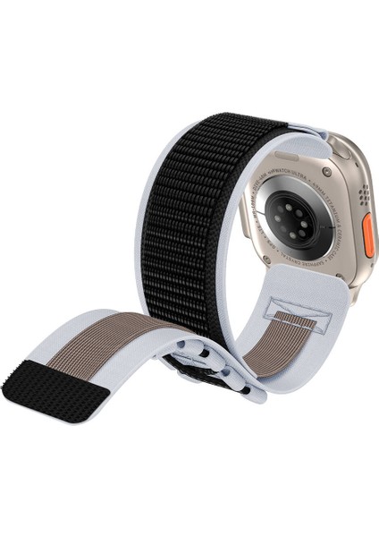 Apple Watch Se 3 (44MM) Uyumlu Inovatif Halka Tasarımlı Hasır Kumaş Kordon-99 Gri fırsatları