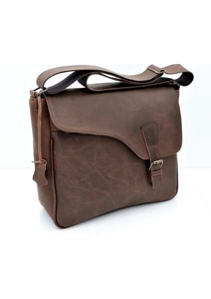 Eskitme Kahverengi Çok Gözlü Hakiki Deri Postacı&evrak Çantası fiyatları