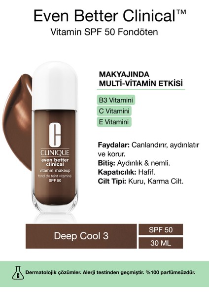 Even Better Clinical Vitamin Makeup Spf 50 Fondöten - Renk: Deep Cool 3 - 30ML | C Vitamini
