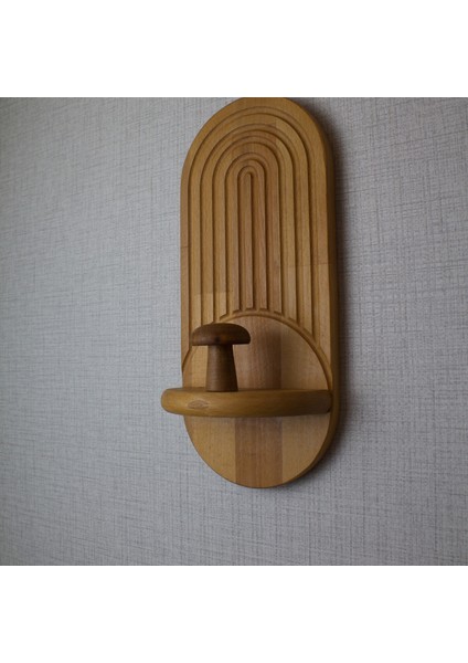 El Yapımı Ahşap Duvar Rafı - 32 cm Dekoratif Raf - Ceviz & Iroko Rengi