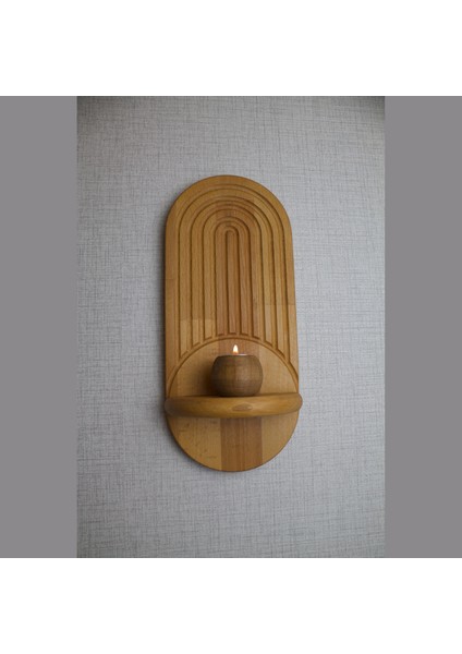 El Yapımı Ahşap Duvar Rafı - 32 cm Dekoratif Raf - Ceviz & Iroko Rengi fiyatları