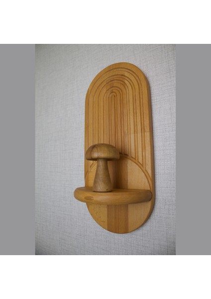 El Yapımı Ahşap Duvar Rafı - 32 cm Dekoratif Raf - Ceviz & Iroko Rengi indirimleri