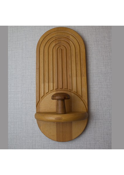 El Yapımı Ahşap Duvar Rafı - 32 cm Dekoratif Raf - Ceviz & Iroko Rengi