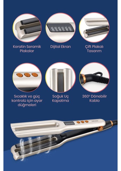 Twinpro Dijital Ekranlı Keratin Seramik Çift Plakalı Iyonik Saç Düzleştirici fiyatları