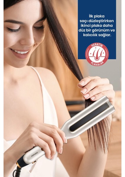 Twinpro Dijital Ekranlı Keratin Seramik Çift Plakalı Iyonik Saç Düzleştirici indirimleri