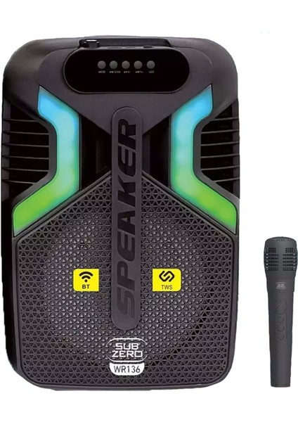 Portatif Bluetooth Hoparlör Mikrofonlu Karaoke Seti 20W 8 Inç Rgb Işıklı Tws Speaker fiyatları