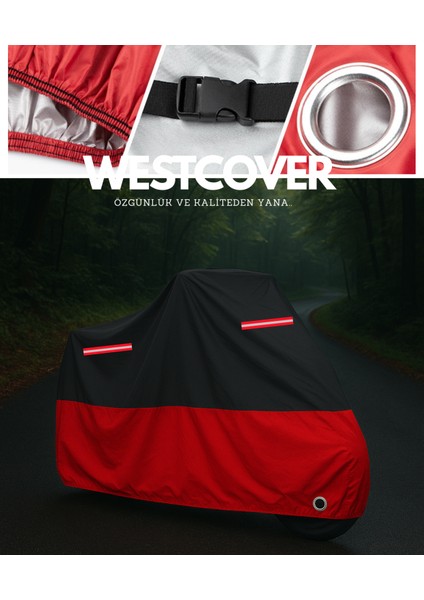 Keeway Matrix 150 Uyumlu (Kırmızı-Siyah) Kırmızı Reflektörlü Motosiklet Brandası Motor Örtüsü fiyatları