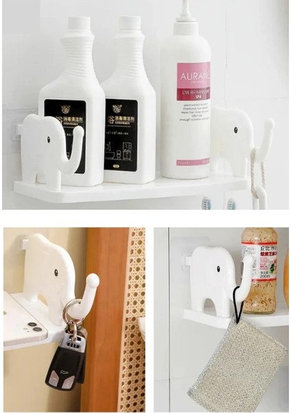Fil Figürlü Duvara Yapışan Raf – Banyo & Mutfak Düzenleyici, Su Geçirmez Pratik Organizer modelleri