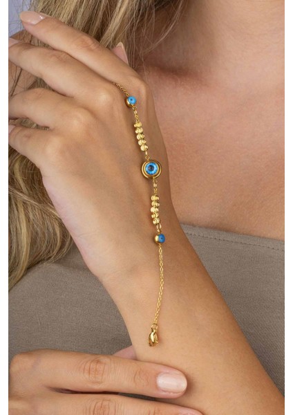 Göz Figürlü Altın Kaplama Çelik Kadın Bileklik fiyatları