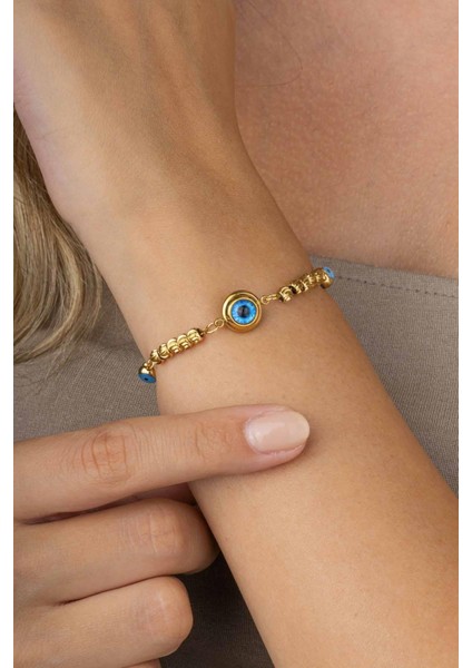 Göz Figürlü Altın Kaplama Çelik Kadın Bileklik modelleri