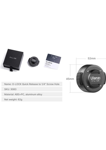 O-Lock - 1/4 Standart Bağlantı Adaptörü modelleri