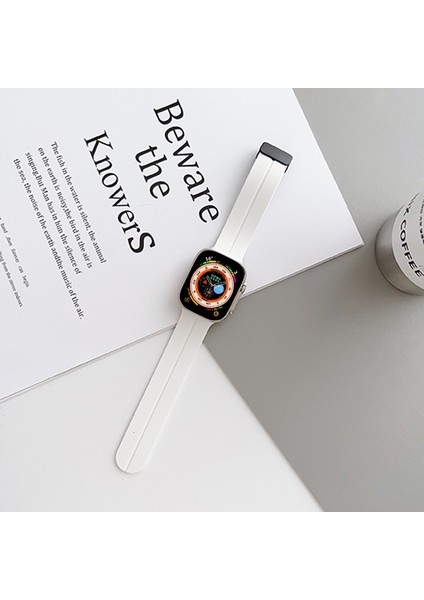 Apple Watch Ultra 3 (49MM) Uyumlu Metal Tokalı Silikon Kordon-84 Beyaz fiyatları